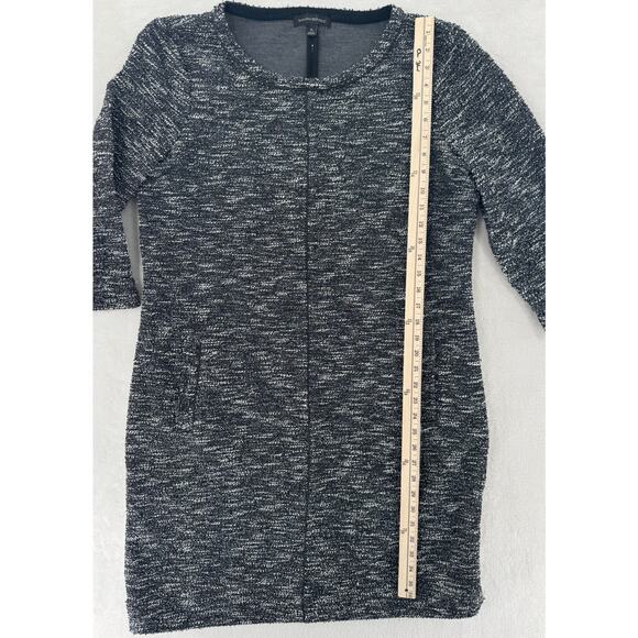 Banana Republic Black White Boucle Dress XL Long Sleeve Stretch Sheath - Picture 7 of 10